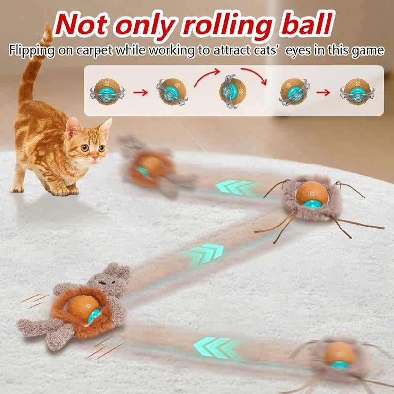 Txfny Interactive Cat Toys for Indoor Cats, Electric Cat Mouse Toy, Automatic Kitten Toys for Bored Indoor Adult Cats, Motion Activated, Fast Rolling on Carpet, USB Rechargeable