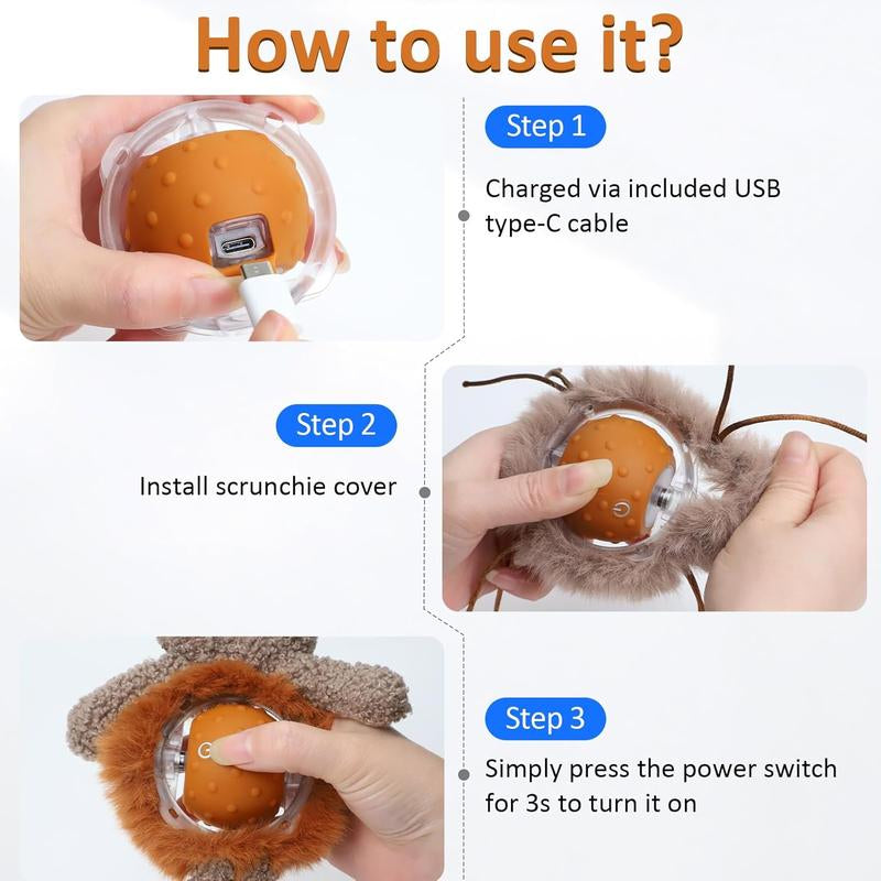 Txfny Interactive Cat Toys for Indoor Cats, Electric Cat Mouse Toy, Automatic Kitten Toys for Bored Indoor Adult Cats, Motion Activated, Fast Rolling on Carpet, USB Rechargeable