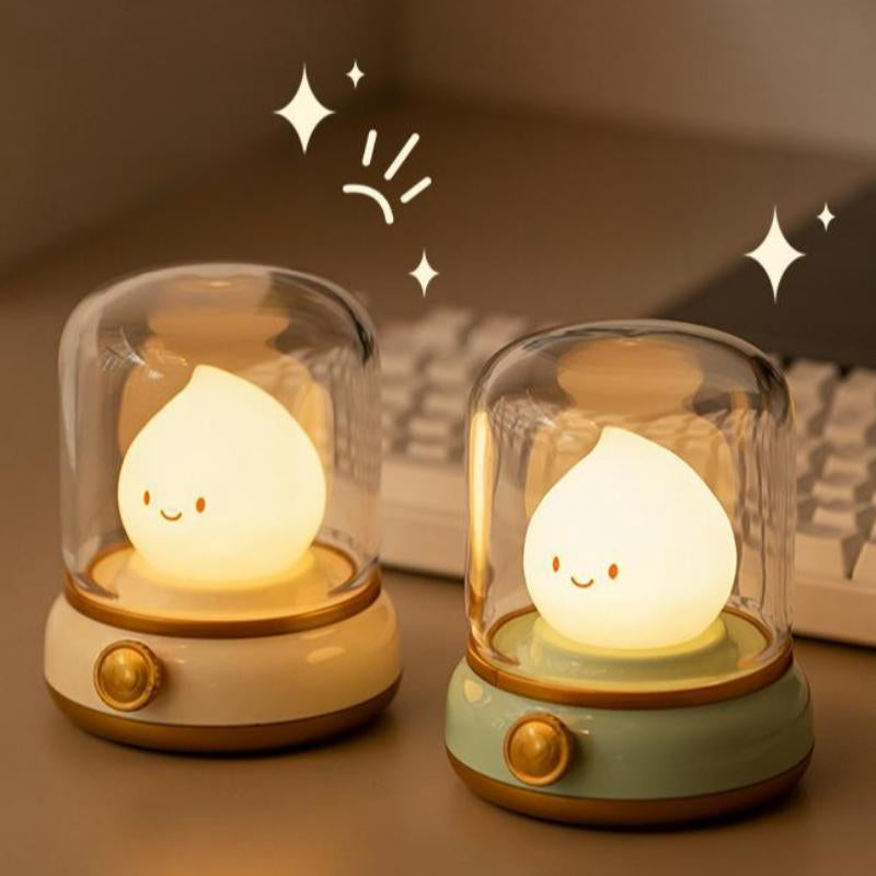Cute Kerosene Design Night Light, USB Rechargeable Tabletop LED Night Light, Decorative Light for Bedroom, Living Room, Home Decor, Lamp
