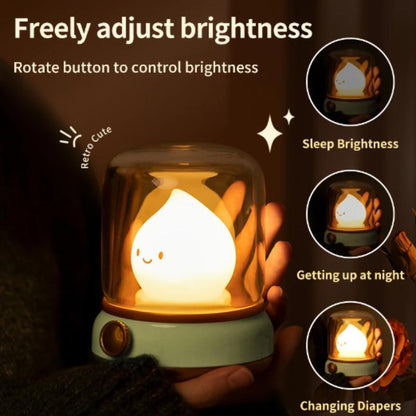 Cute Kerosene Design Night Light, USB Rechargeable Tabletop LED Night Light, Decorative Light for Bedroom, Living Room, Home Decor, Lamp