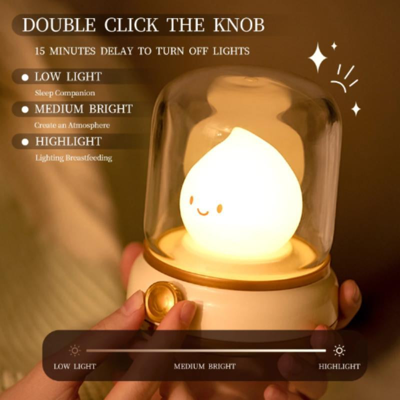 Cute Kerosene Design Night Light, USB Rechargeable Tabletop LED Night Light, Decorative Light for Bedroom, Living Room, Home Decor, Lamp